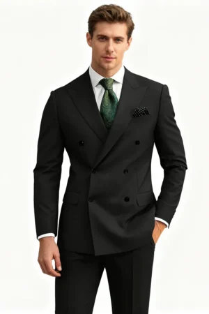 Men's 2 Piece Terno Notch Lapel Blazer Formal Wedding Groomsmen Suit with Smoking Colete - Business Suit Ensemble