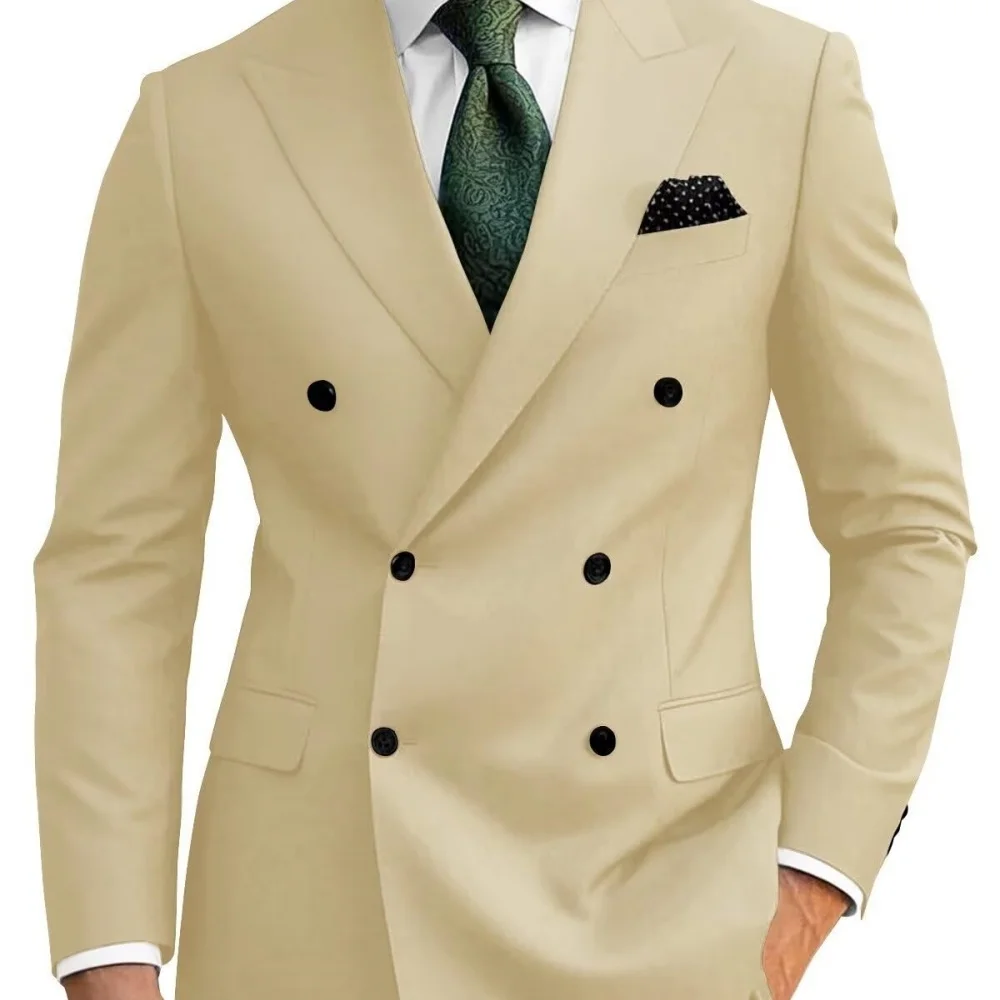 Men's 2 Piece Terno Notch Lapel Blazer Formal Wedding Groomsmen Suit with Smoking Colete - Business Suit Ensemble - Image 2