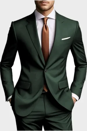 (Jacket +Pants) 2025 New Luxury Elegant Men's Suits 2 Piece Set Fashion Korean Casual Slim Fit Social Groom Wedding Tuxedo