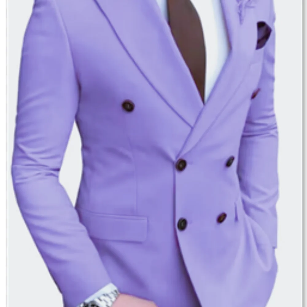 Brown Slim Fit Men's Suit Two-Piece Set Fashionable Handsome Formal Wear for Wedding And Business - Image 4